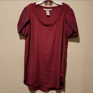 ❤️ DIANE VON FURSTENBERG CLEMENCE PLEATED SLEEVE TOP, 6